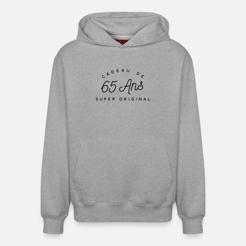 Cadeau 65 ans  - Sweat à capuche unisexe décontracté en coton biologique – de SPREAD - gris chiné