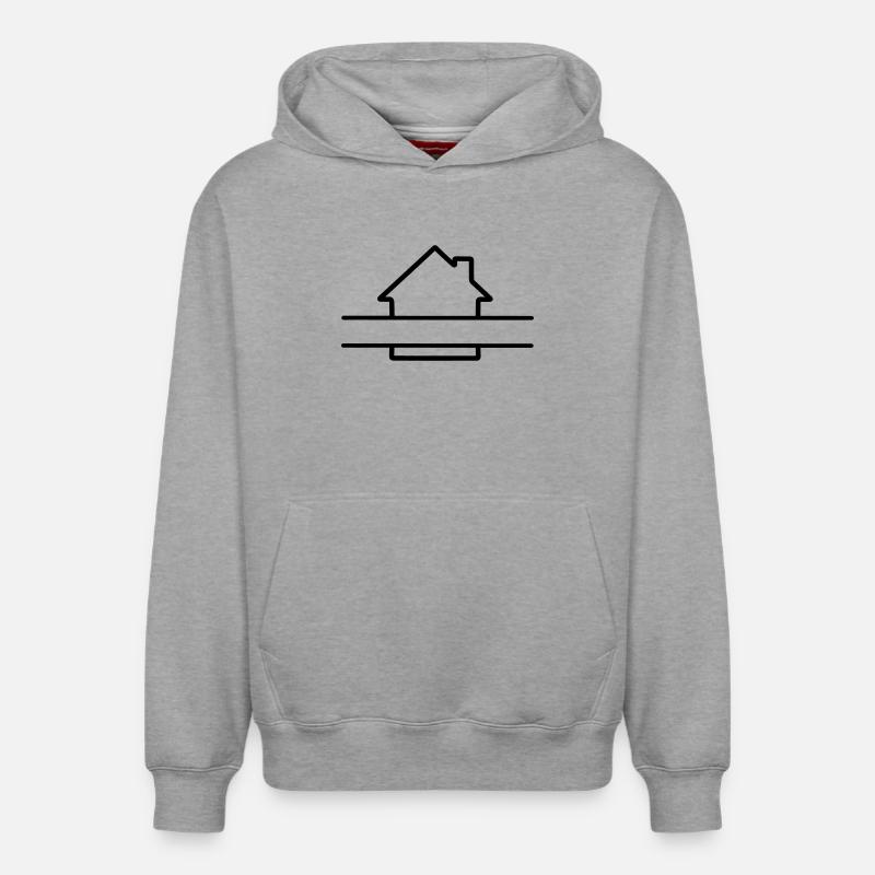 Bannière de texte long simple - Sweat à capuche unisexe décontracté en coton biologique – de SPREAD - gris chiné