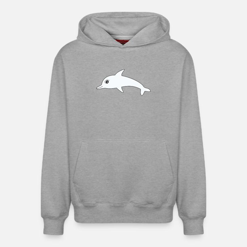 Dauphins dauphins - Sweat à capuche unisexe décontracté en coton biologique – de SPREAD - gris chiné