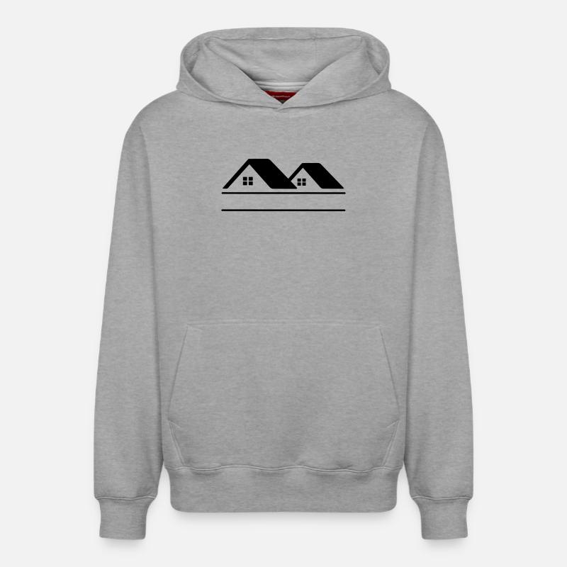 Häuser-Textbanner - Relaxed Unisex Organic Hoodie – von SPREAD - Grau meliert