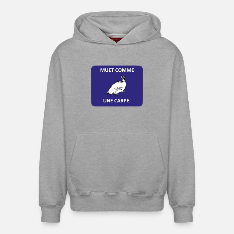 Muet comme une carpe - Sweat à capuche unisexe décontracté en coton biologique – de SPREAD - gris chiné