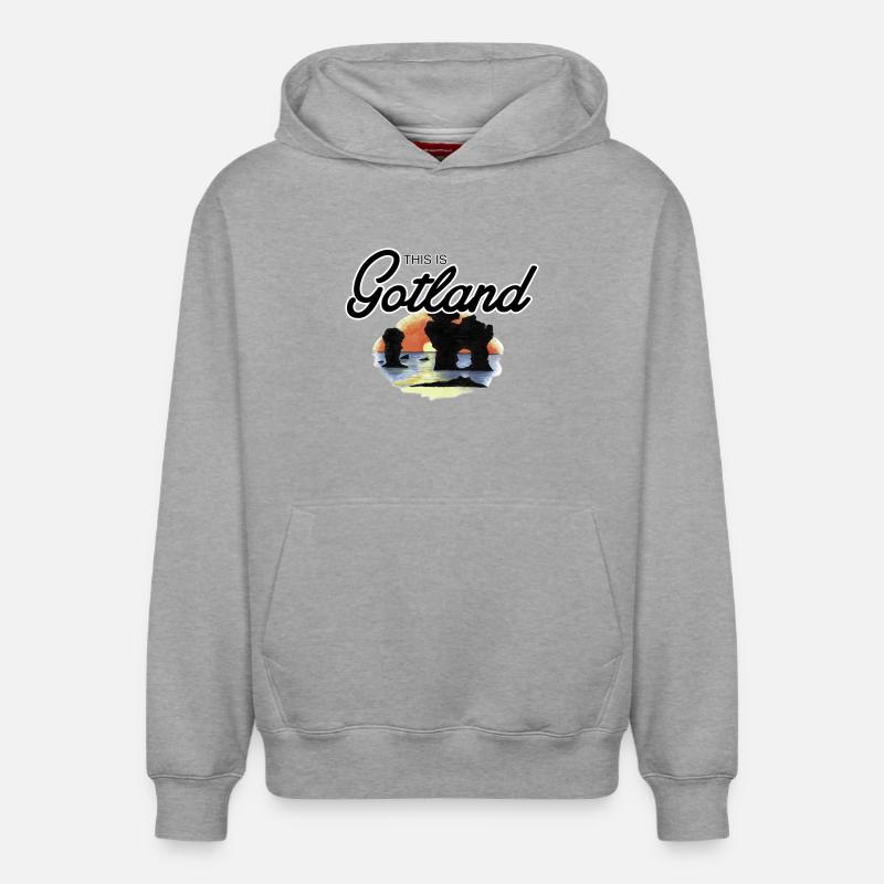 C’est Gotland - Rauk - Sweat à capuche unisexe décontracté en coton biologique – de SPREAD - gris chiné