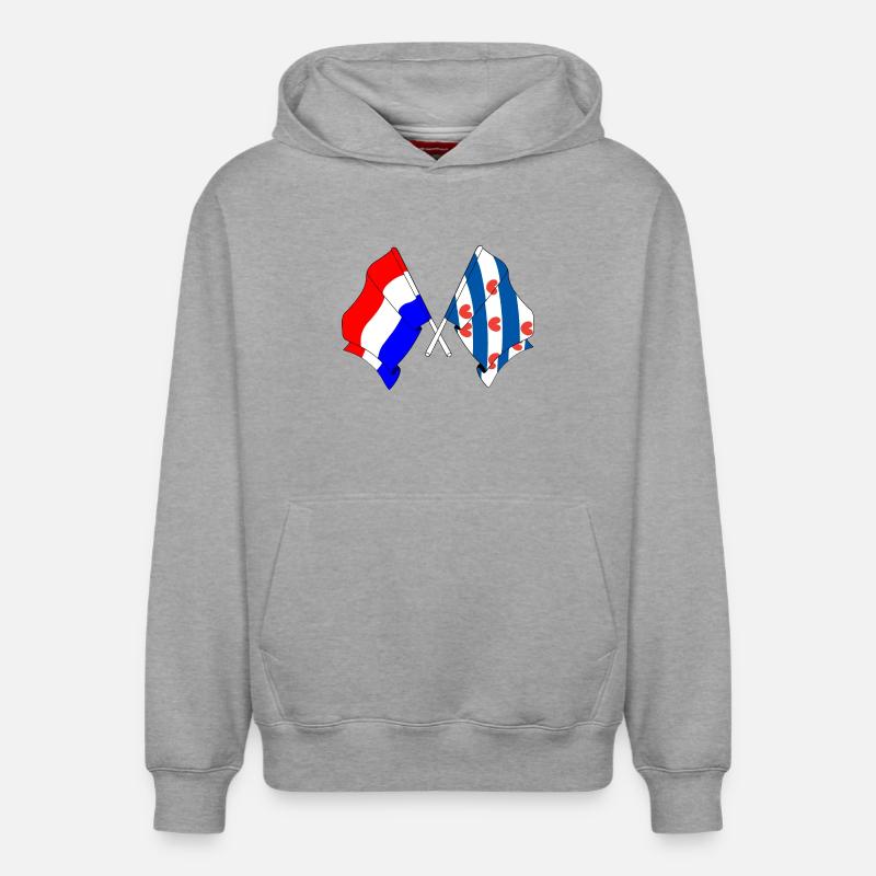 Drapeau des Pays-Bas, Frise croisé - Sweat à capuche unisexe décontracté en coton biologique – de SPREAD - gris chiné
