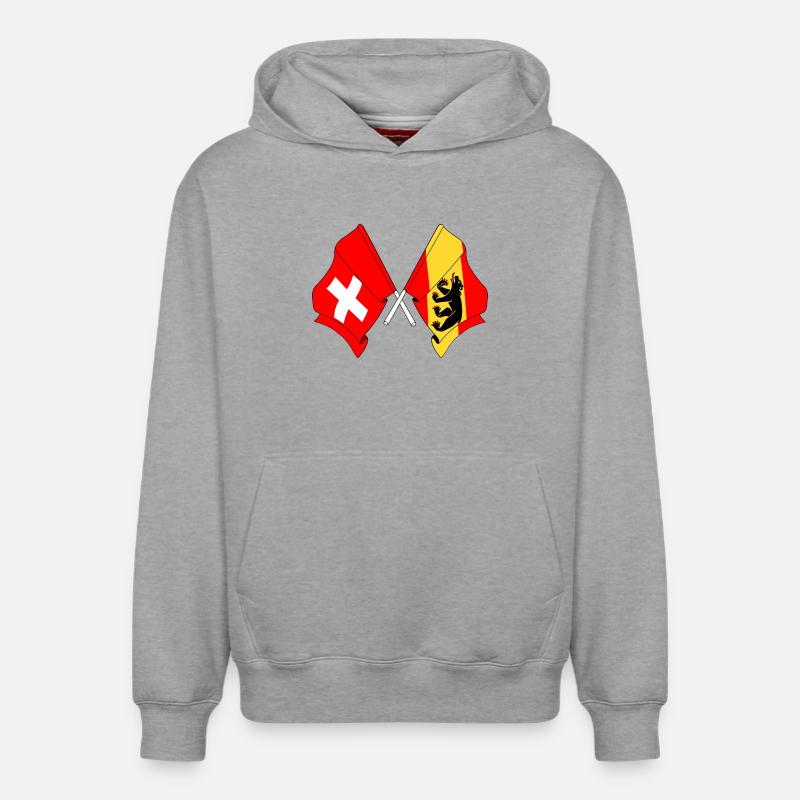 Drapeau Suisse drapeau Berne - Sweat à capuche unisexe décontracté en coton biologique – de SPREAD - gris chiné