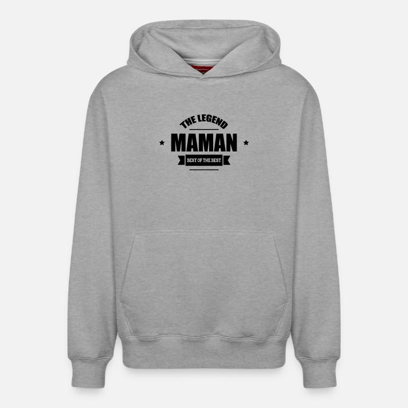 Maman la légende - Sweat à capuche unisexe décontracté en coton biologique – de SPREAD - gris chiné