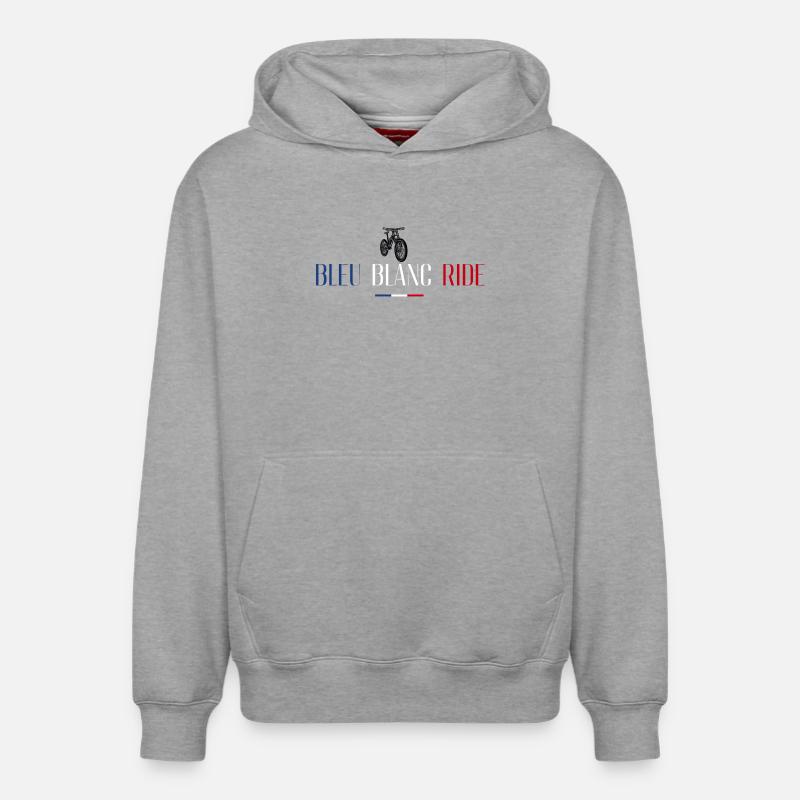 bleu blanc ride - Sweat à capuche unisexe décontracté en coton biologique – de SPREAD - gris chiné