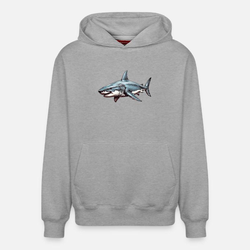 Marée de requin - Sweat à capuche unisexe décontracté en coton biologique – de SPREAD - gris chiné