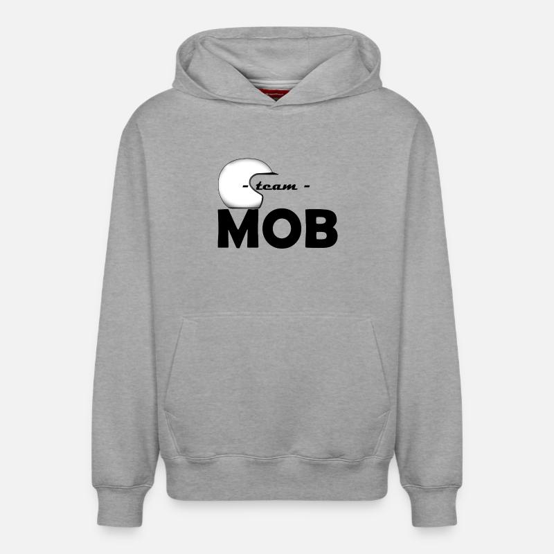 team mob - Sweat à capuche unisexe décontracté en coton biologique – de SPREAD - gris chiné