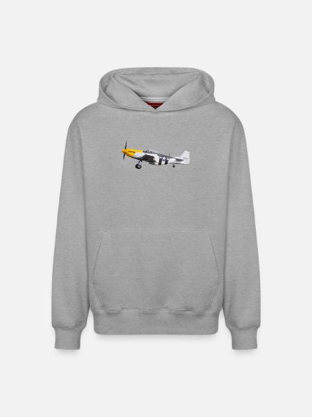 P-51 - Sweat à capuche unisexe décontracté en coton biologique – de SPREAD - gris chiné