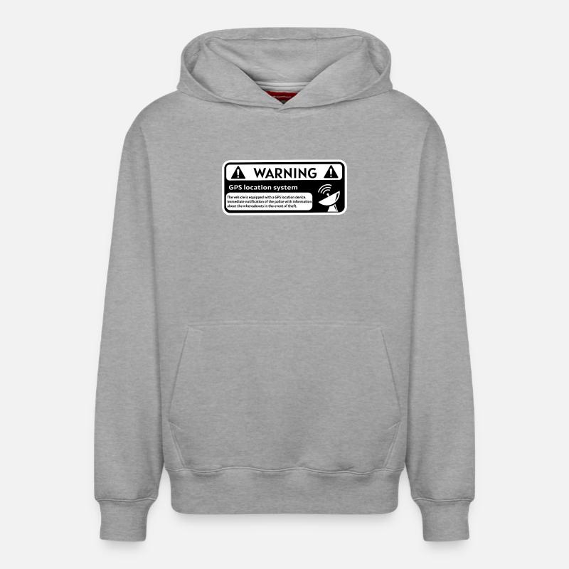 Alerte GPS Sticker  - Sweat à capuche unisexe décontracté en coton biologique – de SPREAD - gris chiné