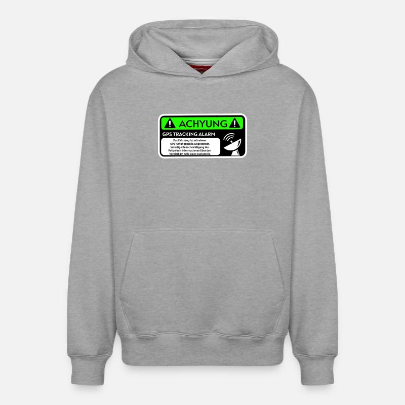 Warning - Sweat à capuche unisexe décontracté en coton biologique – de SPREAD - gris chiné