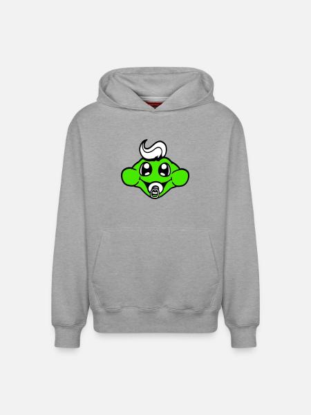 Frog Toad Baby Pacifier Mom Dad Child Family - Relaxed Unisex Organic Hoodie – by SPREAD - heather grey