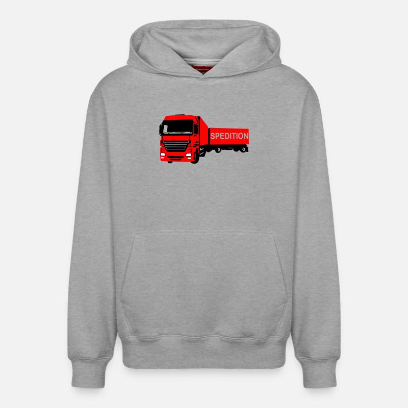 CAMION - Sweat à capuche unisexe décontracté en coton biologique – de SPREAD - gris chiné