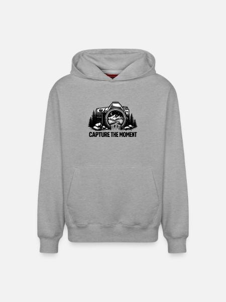Capture the Moment-mountain landscape - Relaxed Unisex Organic Hoodie – by SPREAD - heather grey