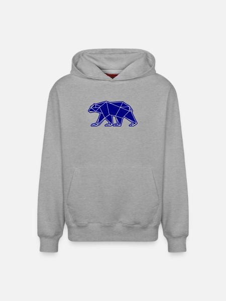 Polar Bear Polar Bear Polygon Icon - Relaxed Unisex Organic Hoodie – by SPREAD - heather grey