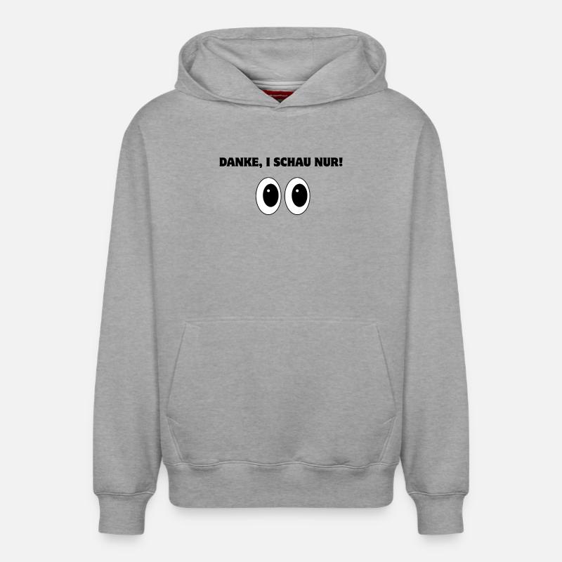 Merci, je regarde juste ! - Sweat à capuche unisexe décontracté en coton biologique – de SPREAD - gris chiné