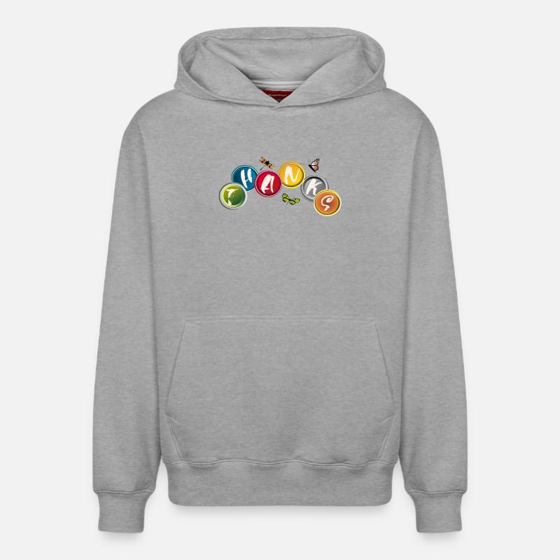 Merci - Sweat à capuche unisexe décontracté en coton biologique – de SPREAD - gris chiné