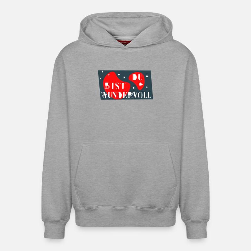 Tu es merveilleuse - Sweat à capuche unisexe décontracté en coton biologique – de SPREAD - gris chiné