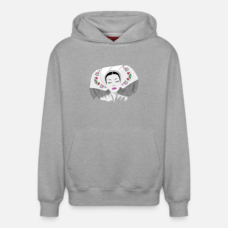 DELNJOSERBOWKA - blanc - Sweat à capuche unisexe décontracté en coton biologique – de SPREAD - gris chiné