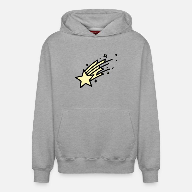 Une bande dessinée Shooting Star Comet - Sweat à capuche unisexe décontracté en coton biologique – de SPREAD - gris chiné