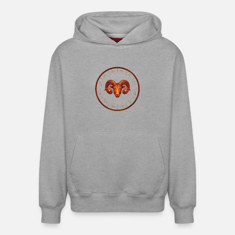 Bélier - Sweat à capuche unisexe décontracté en coton biologique – de SPREAD - gris chiné