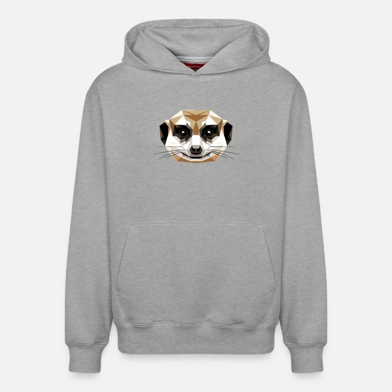 Suricate Suricate Douce Mangouste Suricate - Sweat à capuche unisexe décontracté en coton biologique – de SPREAD - gris chiné