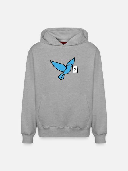 Brieftaube Wahlzettel Vogel Bunt - Relaxed Unisex Organic Hoodie – von SPREAD - Grau meliert