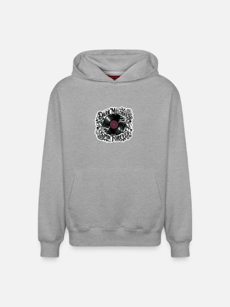 Dark Melodies Spin Forever - Relaxed Unisex Organic Hoodie – by SPREAD - heather grey
