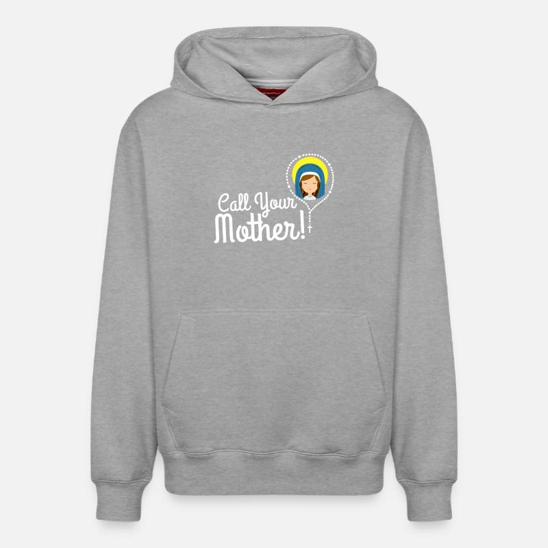 Nenne deine Mutter Illustration Tee - Relaxed Unisex Organic Hoodie – von SPREAD - Grau meliert