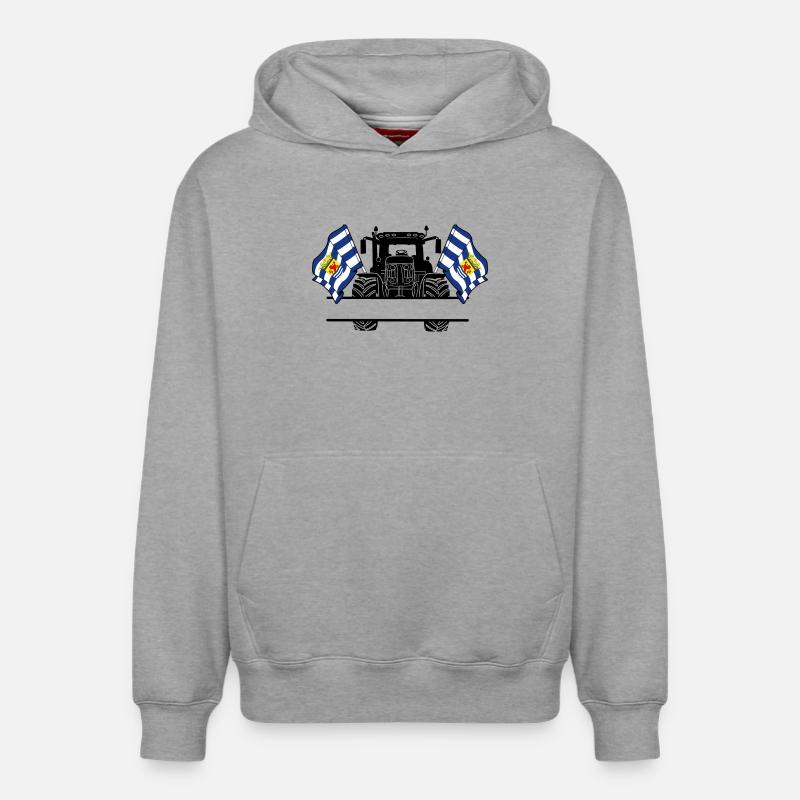 Zeeland_Tractor_Custom_Edition - Sweat à capuche unisexe décontracté en coton biologique – de SPREAD - gris chiné