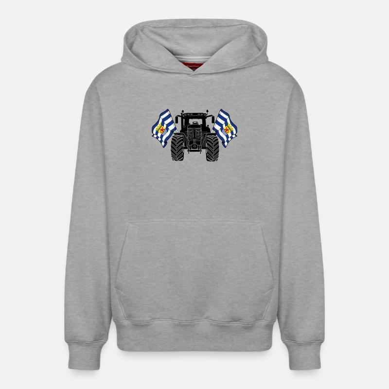 Zeeland_Tractor_Pride - Sweat à capuche unisexe décontracté en coton biologique – de SPREAD - gris chiné