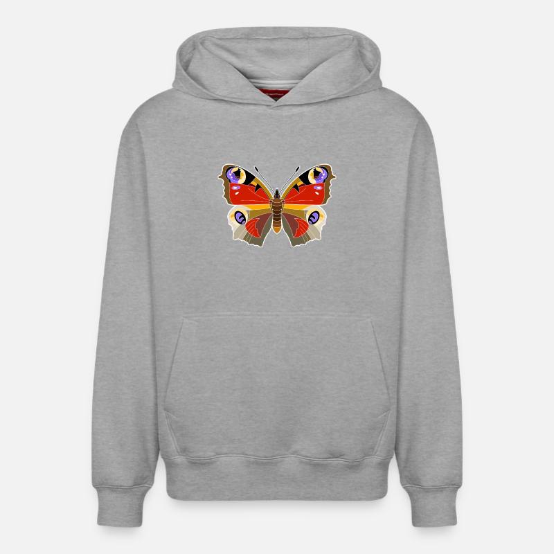 paon - Sweat à capuche unisexe décontracté en coton biologique – de SPREAD - gris chiné