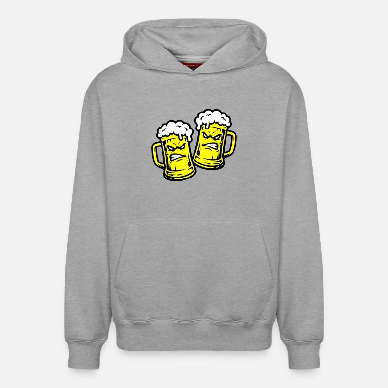 Verre de bière comique - Sweat à capuche unisexe décontracté en coton biologique – de SPREAD - gris chiné