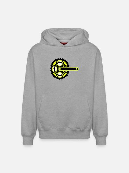 Bicycle Chainring Icon - Relaxed Unisex Organic Hoodie – by SPREAD - heather grey