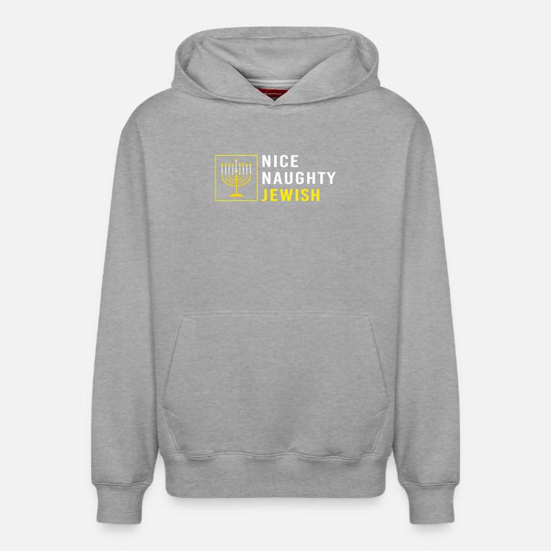 Hanoukka Hanoukka Hanoukka - Sweat à capuche unisexe décontracté en coton biologique – de SPREAD - gris chiné