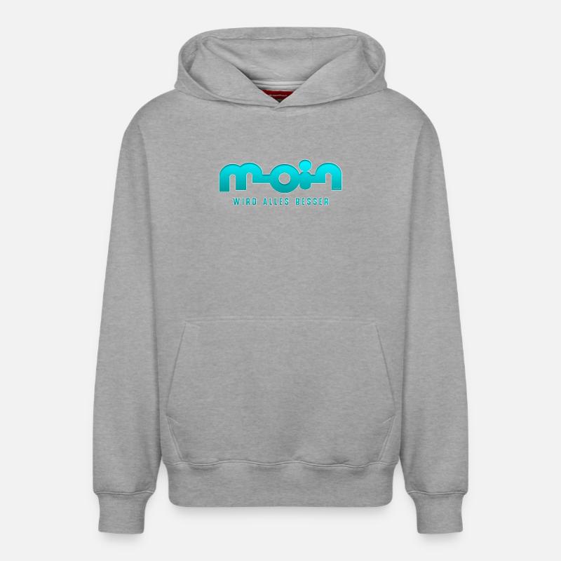 Moin, tout s’améliore - Sweat à capuche unisexe décontracté en coton biologique – de SPREAD - gris chiné