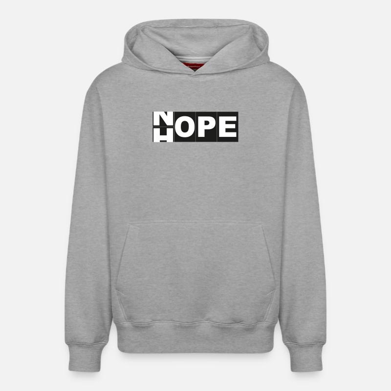 Hope Non - Sweat à capuche unisexe décontracté en coton biologique – de SPREAD - gris chiné