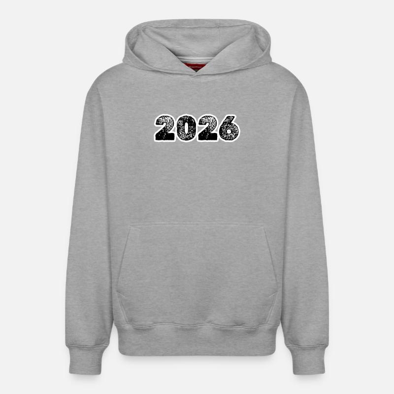 2026 - Sweat à capuche unisexe décontracté en coton biologique – de SPREAD - gris chiné