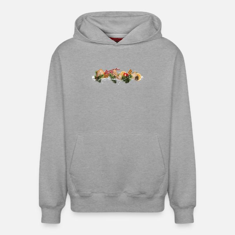Biscuits de Noël - Sweat à capuche unisexe décontracté en coton biologique – de SPREAD - gris chiné