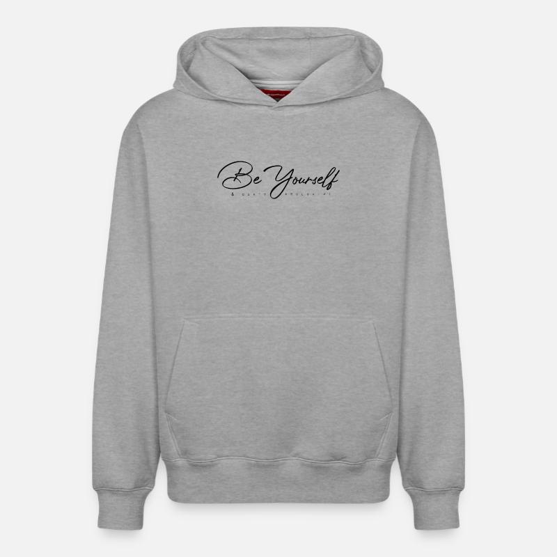 Soyez vous-même - Sweat à capuche unisexe décontracté en coton biologique – de SPREAD - gris chiné