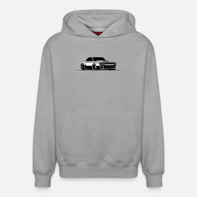 Challenger SRT Hellcat - Relaxed Unisex Organic Hoodie – von SPREAD - Grau meliert