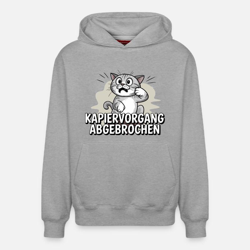 Kapiervorgang abgebrochen – Katze verwirrt - Relaxed Unisex Organic Hoodie – von SPREAD - Grau meliert