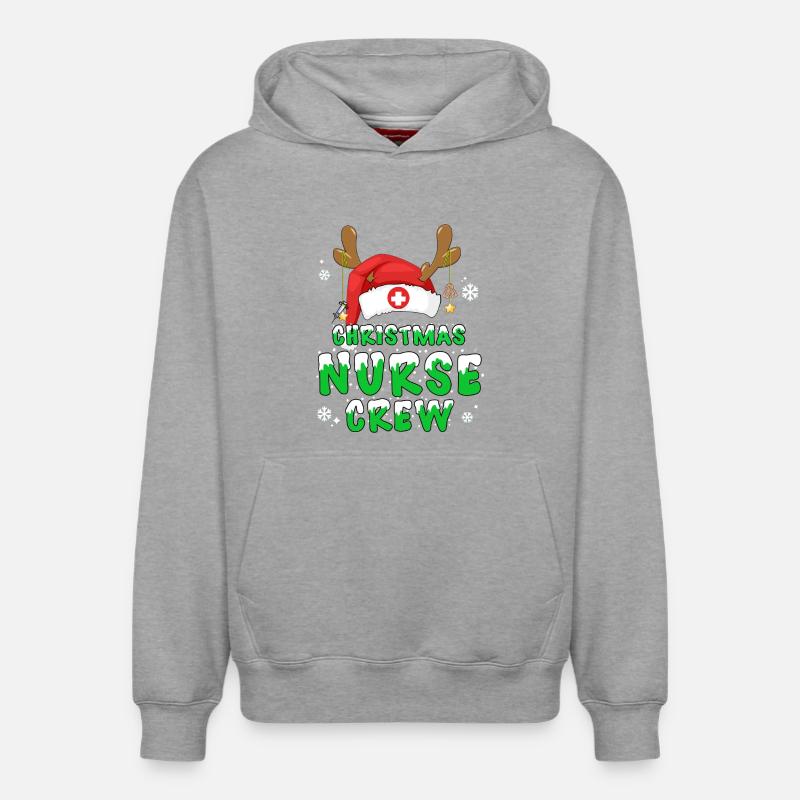 Infirmière de Noël - Sweat à capuche unisexe décontracté en coton biologique – de SPREAD - gris chiné