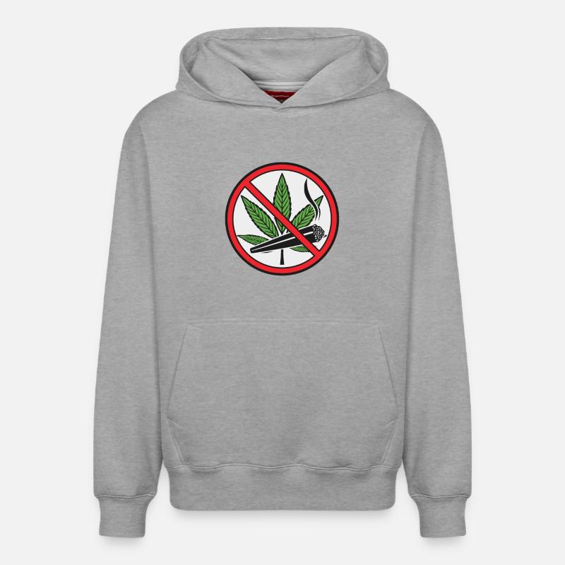 Panneau de prohibition cannabis marijuana - Sweat à capuche unisexe décontracté en coton biologique – de SPREAD - gris chiné
