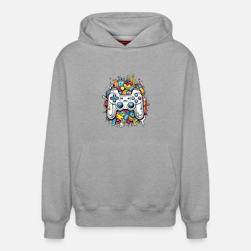Game Controller - Relaxed Unisex Organic Hoodie – von SPREAD - Grau meliert
