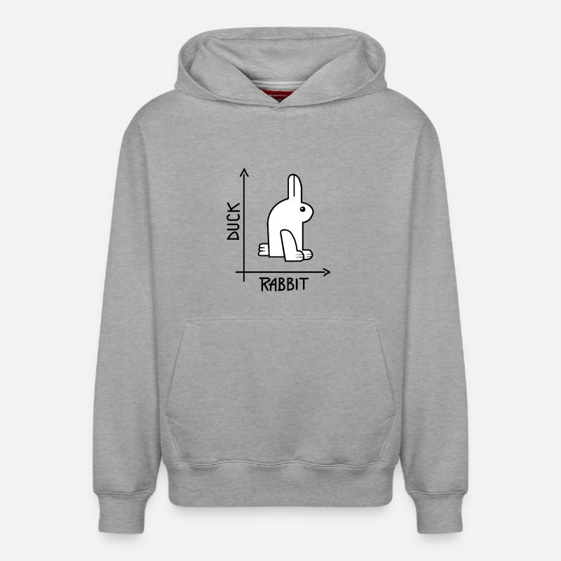 Ente oder Kaninchen Optische Täuschung - Relaxed Unisex Organic Hoodie – von SPREAD - Grau meliert