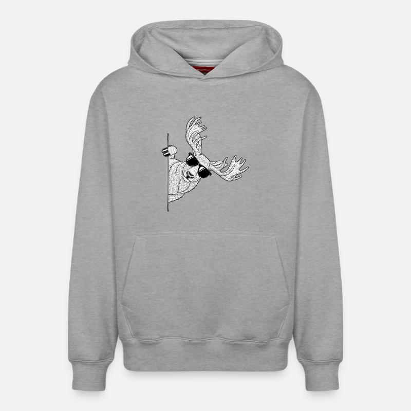 Mousses avec lunettes de soleil - Sweat à capuche unisexe décontracté en coton biologique – de SPREAD - gris chiné