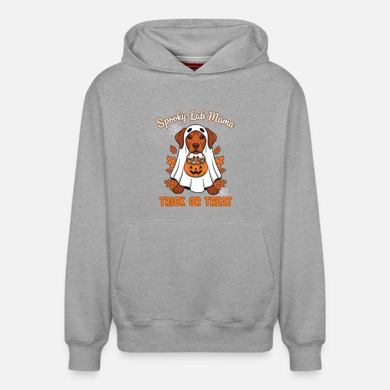 Spooky Lab Mama Halloween - Sweat à capuche unisexe décontracté en coton biologique – de SPREAD - gris chiné