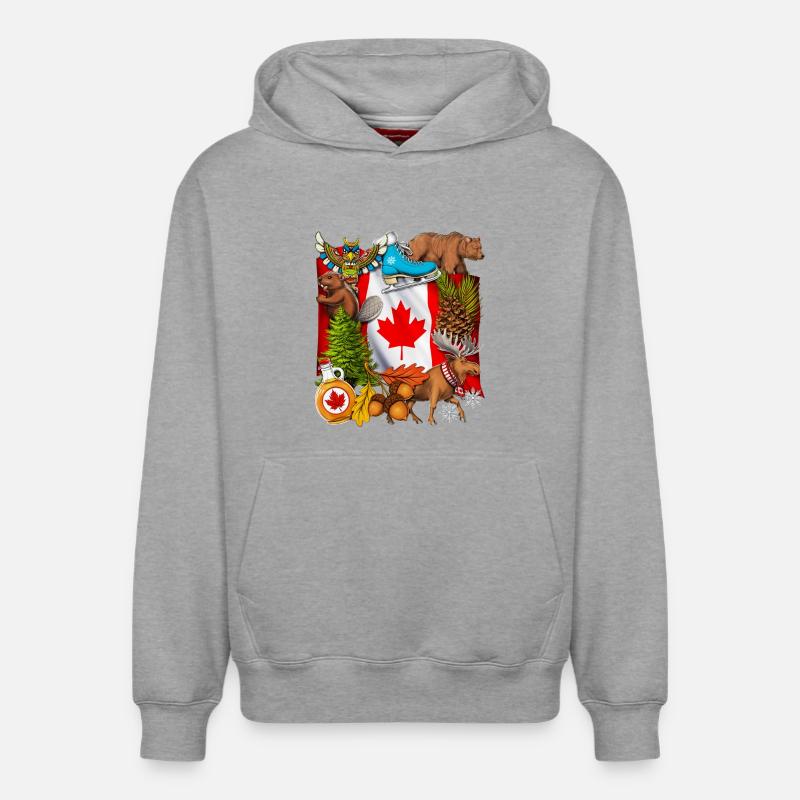 Fierté Canada - Sweat à capuche unisexe décontracté en coton biologique – de SPREAD - gris chiné
