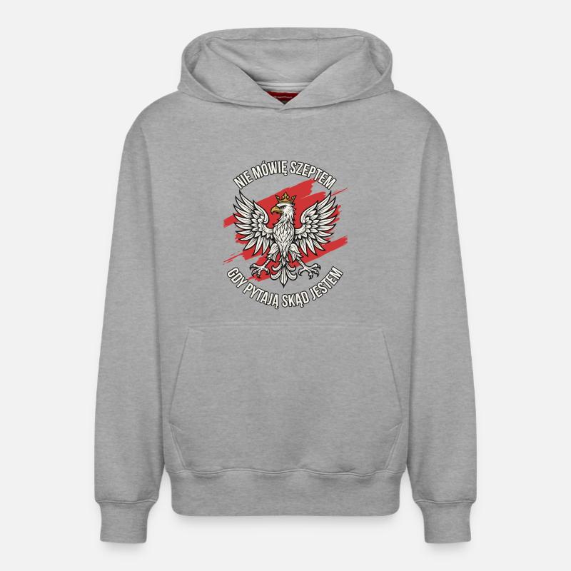 Polish Eagle Pride Statement Design - Relaxed Unisex Organic Hoodie – von SPREAD - Grau meliert